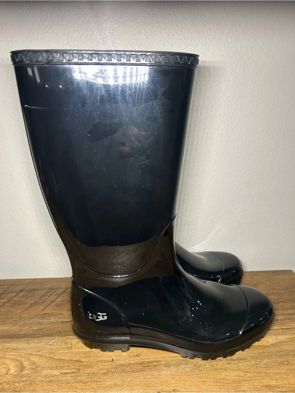 Black Womens Waterproof Knee-High Rain Boots